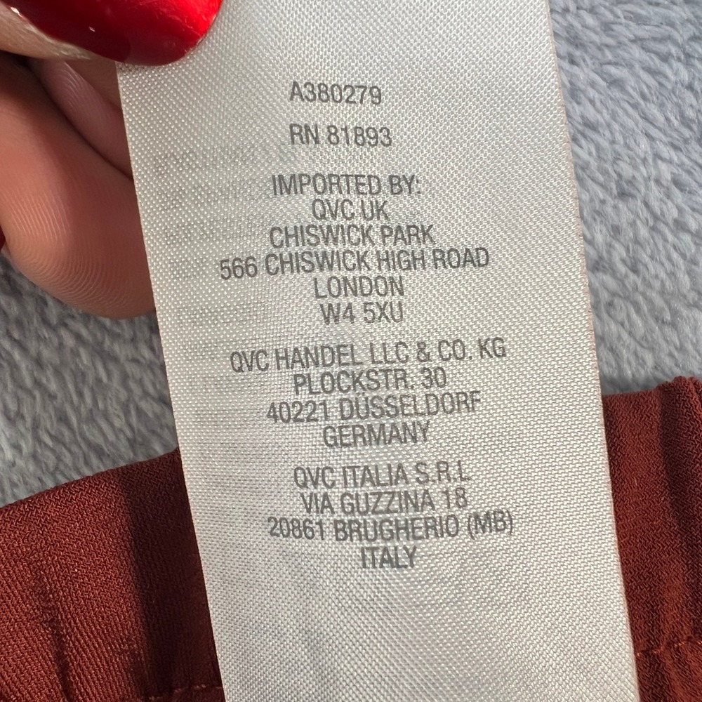 Susan Graver Liquid Knit Wide-Leg Pants Button Detail Large Rusted Red Everyday - Picture 7 of 10